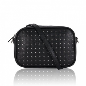 Studded Leather Bag - Black & Silver